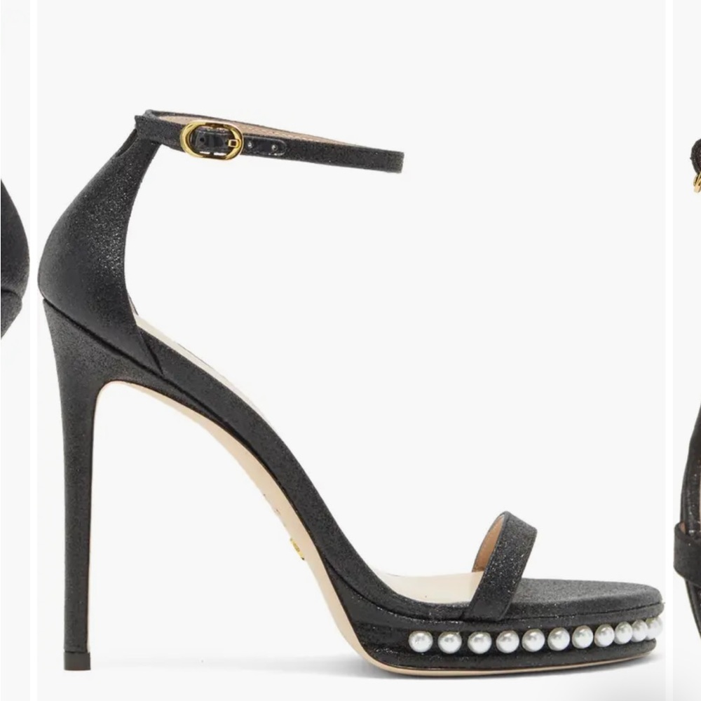 Stuart Weitzman Nudistdisco Pearl Black Heel